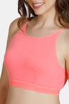 Zivame Pointelle Double Layered Non Wired Full Coverage Bralette - Salmon Rose — thumbnail 4